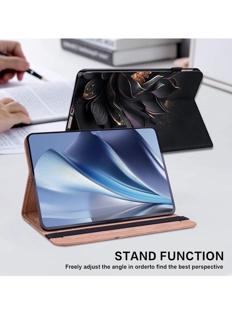 Case for Samsung Galaxy Tab S9 FE 5G 10.9 Inch/Galaxy Tab S9 11 Inch 2023, Stylus Holder Flip Wallet Leather Shockproof Cover for Galaxy Tab S9 FE 5G Case, Purple Lotus  - Image 5