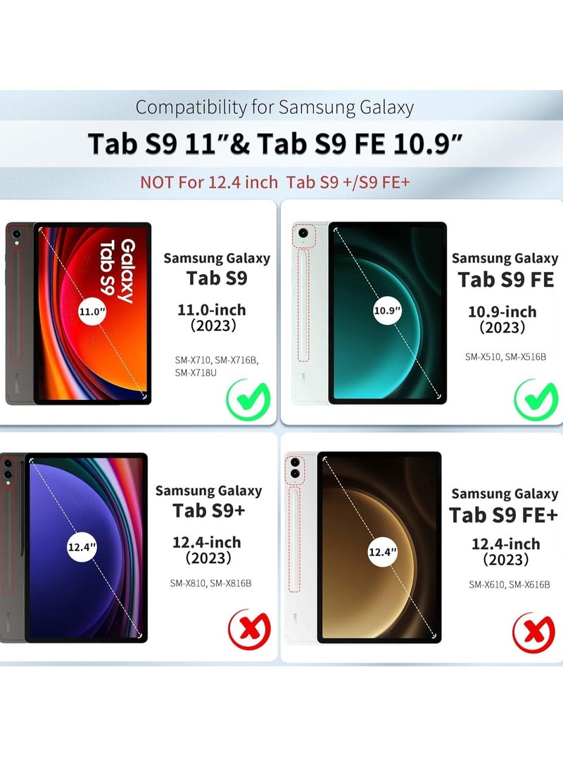 Case for Samsung Galaxy Tab S9 FE 5G 10.9 Inch/Galaxy Tab S9 11 Inch 2023, Stylus Holder Flip Wallet Leather Shockproof Cover for Galaxy Tab S9 FE 5G Case, Purple Lotus  - Image 2