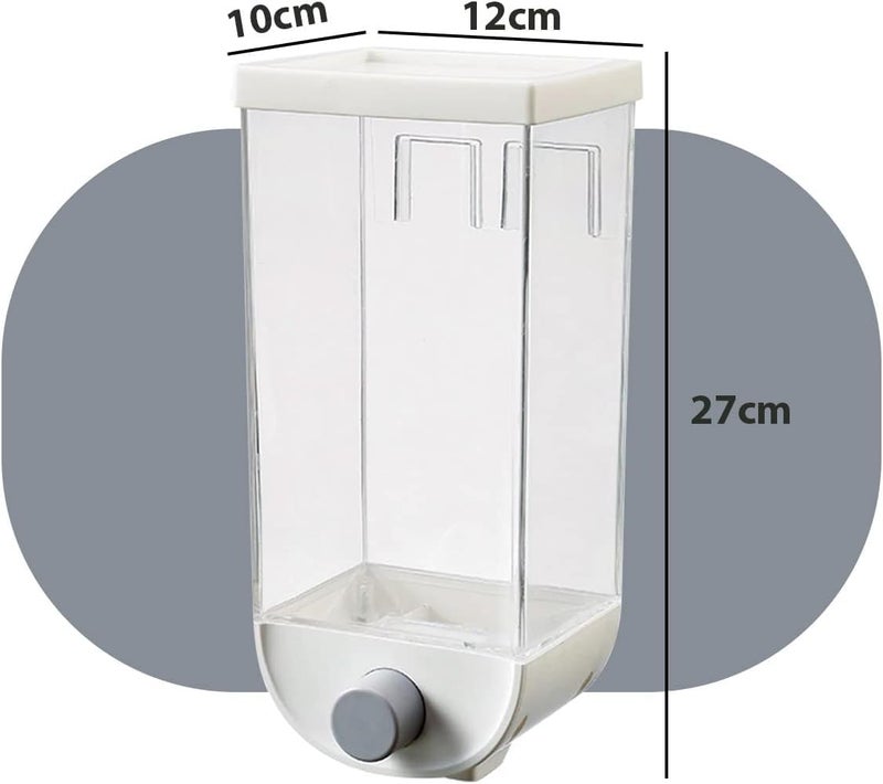 hanso (3 Pack) Wall-Mounted Cereal Dispenser, Kitchen Food Storage,Dry Food Snack Grain Canister Food Storage Organizer for Beans,Oatmeal, Food Dispenser, Dry Food Cereal Dispenser 1.5L=1.5KG - Image 3