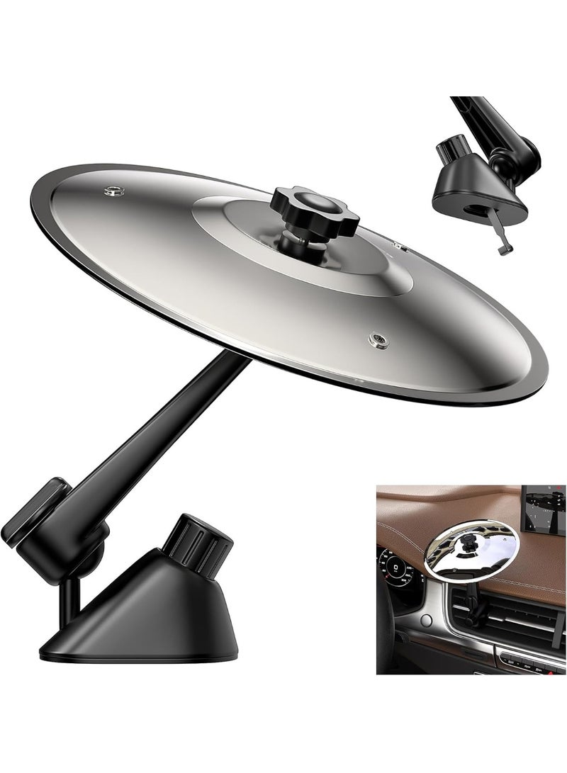 HALAMODO قرص طبل سيارة، طبل معدني صغير لقرص الطبل لواجهة السيارة، أداة موسيقية مضحكة لعشاق الموسيقى هدية لعازفي الطبول (فضي) - Image 1