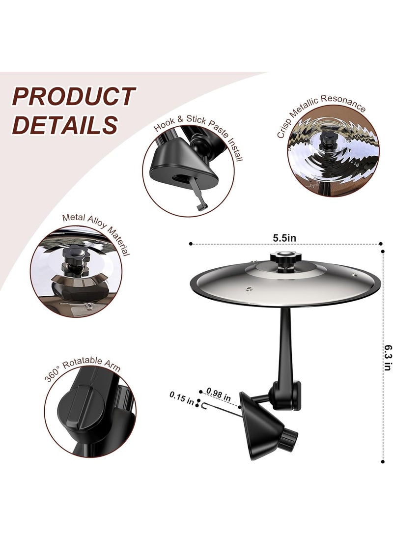 HALAMODO قرص طبل سيارة، طبل معدني صغير لقرص الطبل لواجهة السيارة، أداة موسيقية مضحكة لعشاق الموسيقى هدية لعازفي الطبول (فضي) - Image 5