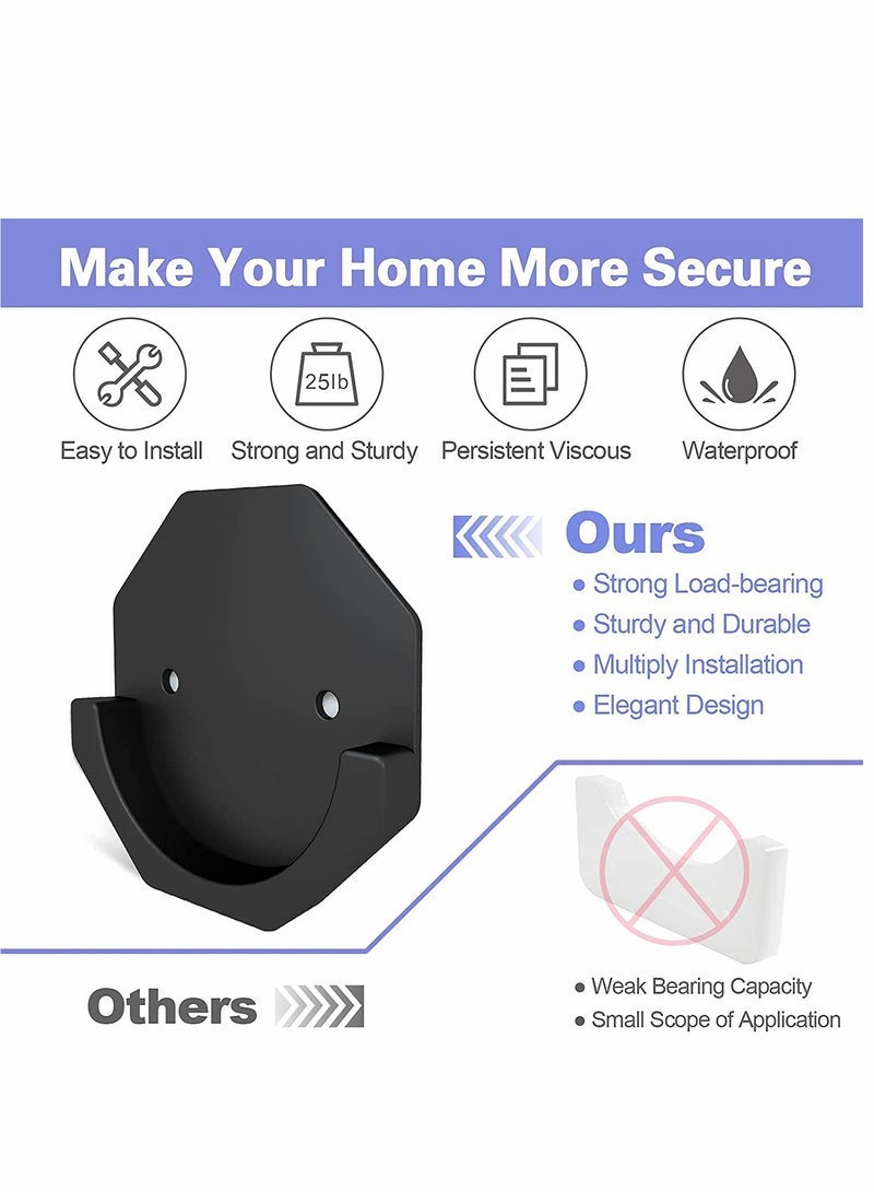 Curtain Rod Holder 2PCS Adhesive Shower Rod Wall Mount Holder for Wall/Bathroom No Drilling Stick On Black (Shower Curtain Rod Not Included)  - Image 3
