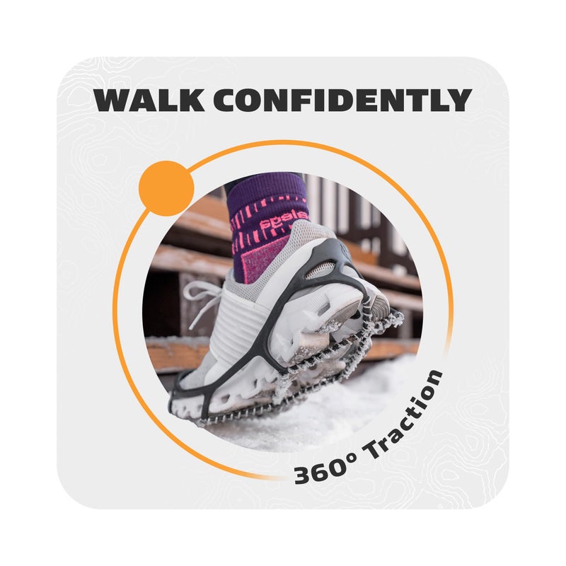Yaktrax Walk Traction Cleats for Walking on Snow and Ice (1 Pair), Large , Black - Image 5