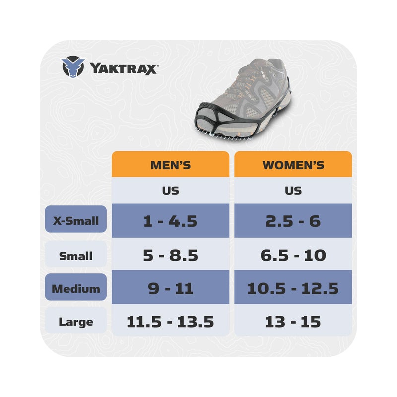 Yaktrax Walk Traction Cleats for Walking on Snow and Ice (1 Pair), Large , Black - Image 4