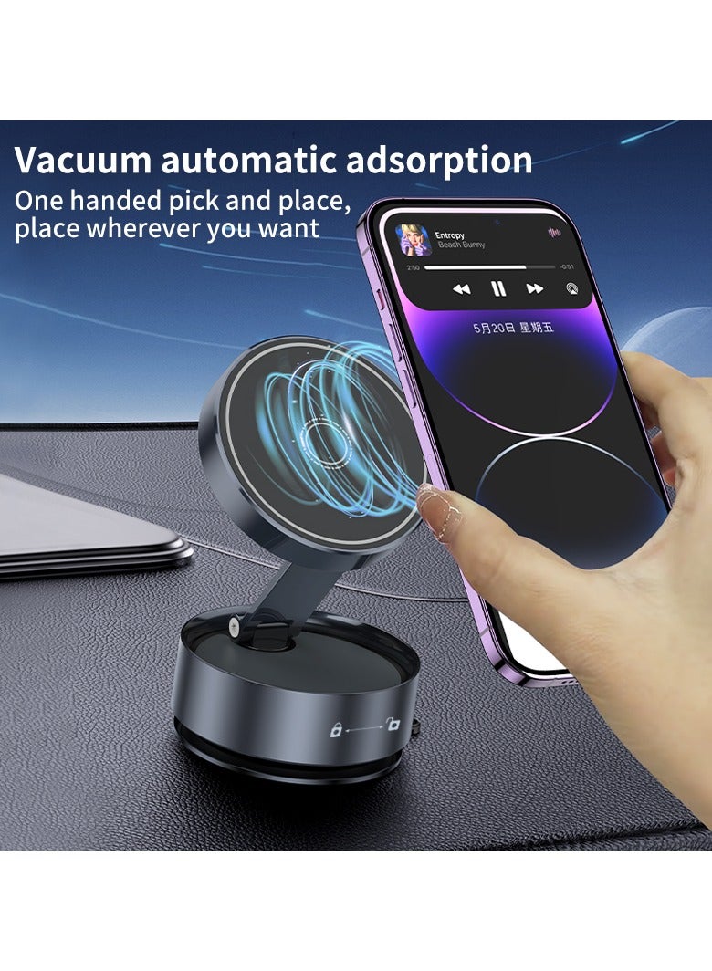 GUDOO Vacuum Magnetic Phone Holder 360° Rotating Adjustable and Foldable Suction Cup Phone Stand Stand Magnetic Phone Holder for Car Gym Mirror Smooth Surface - Image 3