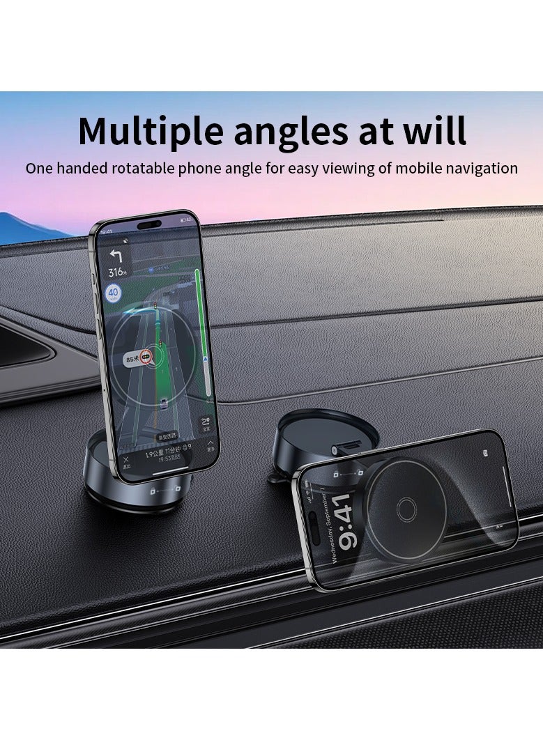 GUDOO Vacuum Magnetic Phone Holder 360° Rotating Adjustable and Foldable Suction Cup Phone Stand Stand Magnetic Phone Holder for Car Gym Mirror Smooth Surface - Image 4