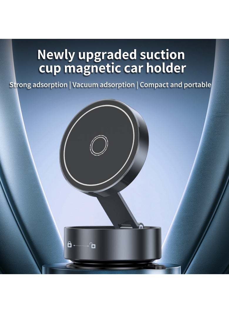 GUDOO Vacuum Magnetic Phone Holder 360° Rotating Adjustable and Foldable Suction Cup Phone Stand Stand Magnetic Phone Holder for Car Gym Mirror Smooth Surface - Image 2