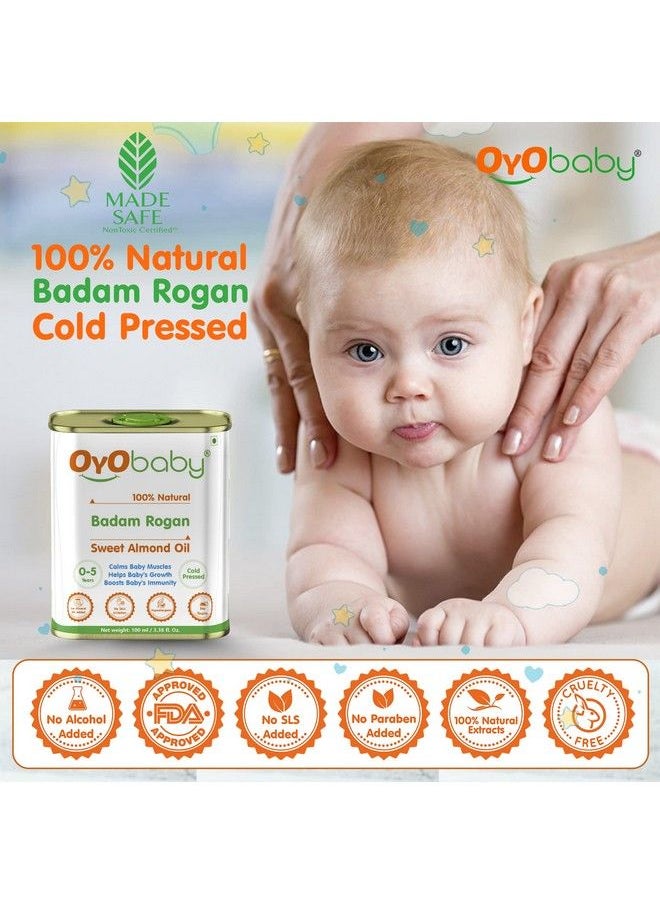 OYO BABY - Badam Rogan Oil For Baby Massage ; Pure Shirin Oil Sweet Almond Oil ; For Baby Skin Hair And Body100Ml - Image 1