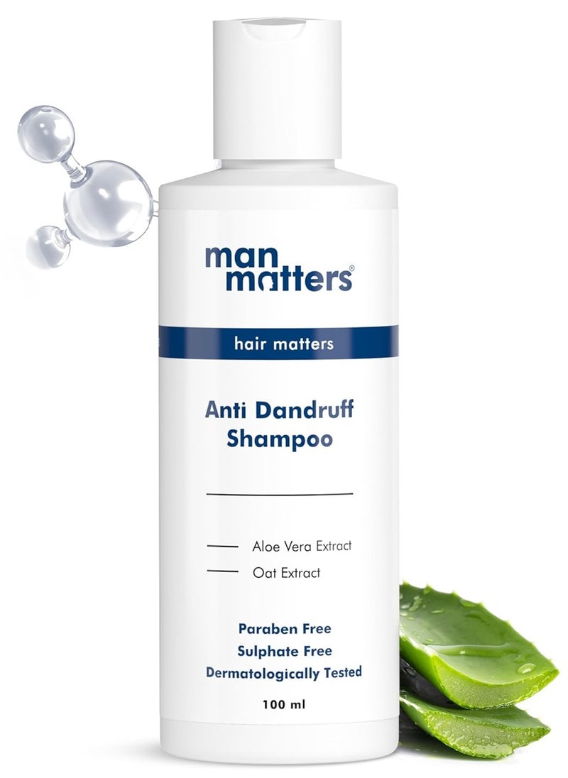 Man Matters - Man Matters Anti Dandruff Shampoo | 5.5 Balanced pH | 3X Faster Reduction in Flaking, Itching, & Dry Scalp | Aloe Vera & Oat Extract | Dermatologically Tested | 100 ml - Image 1