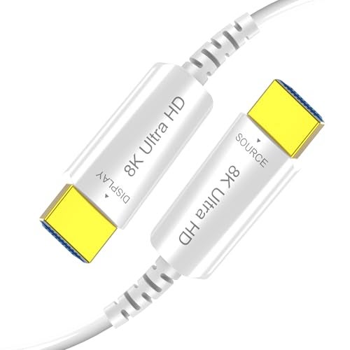 DGHUMEN 8K Fiber Optic HDMI Cable 15 FT 8K60Hz 4K240Hz Thin Extra Long HDMI Cable 48Gbps Ultra High Speed Dynamic HDR eARC HDCP 2223 3D Compatible for PS45XboxTVLaptopMonitor - Image 1