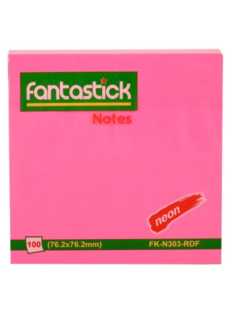 Fantastick 12-Piece Sticky Notes 3x3 Inch Size Neon Pink - Image 2