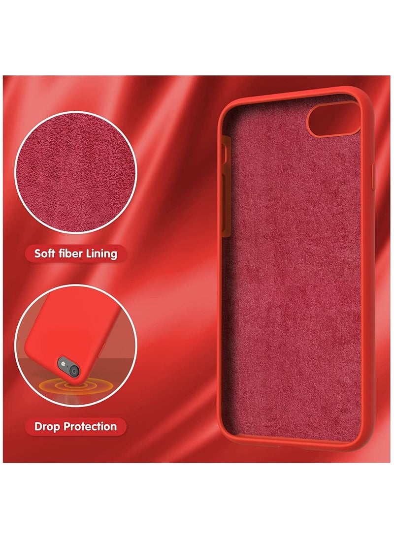 LEDIN iPhone SE 2022 Case iPhone SE 2020 Phone case iPhone 7/8 case Liquid Silicone Gel Rubber Phone Case iPhone SE/8/7 4.7" Full Body Slim Soft Microfiber Lining Protective Case(Red) - Image 5