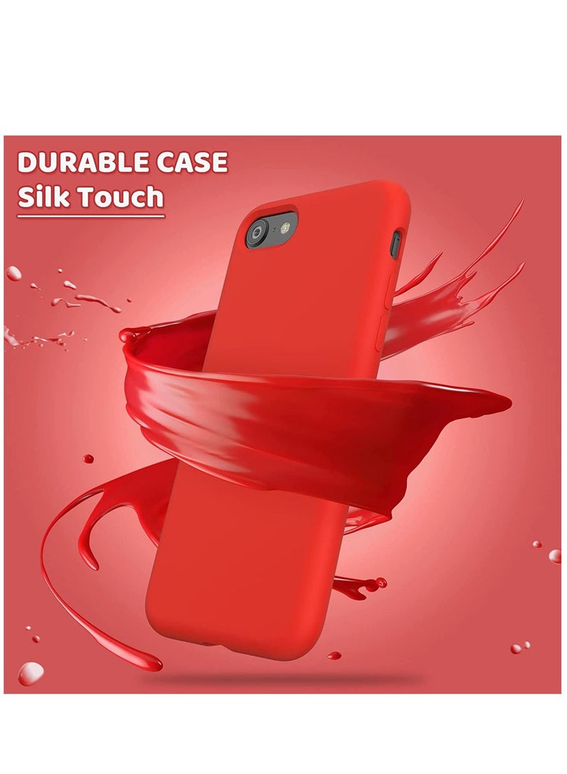 LEDIN iPhone SE 2022 Case iPhone SE 2020 Phone case iPhone 7/8 case Liquid Silicone Gel Rubber Phone Case iPhone SE/8/7 4.7" Full Body Slim Soft Microfiber Lining Protective Case(Red) - Image 4