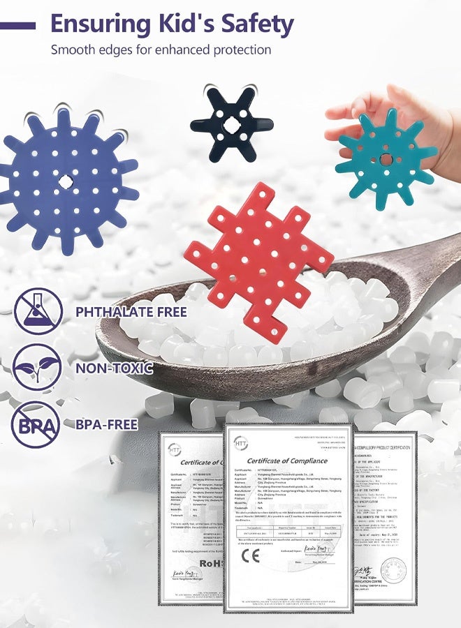 مجموعة مكعبات كهربائية للبناء تحتوي على 83 قطعة - لعبة الترس الدوارة للأطفال من 3-6 سنوات، مثيرة للاهتمام وتعليمية - Image 5