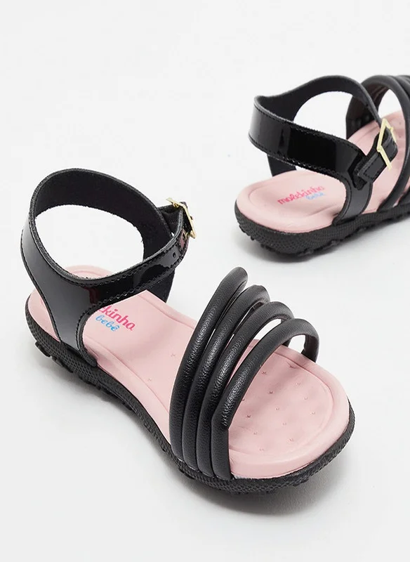 MOLEKINHA MOLEKINHA Sandals with Back strap For Infant Girls, Black