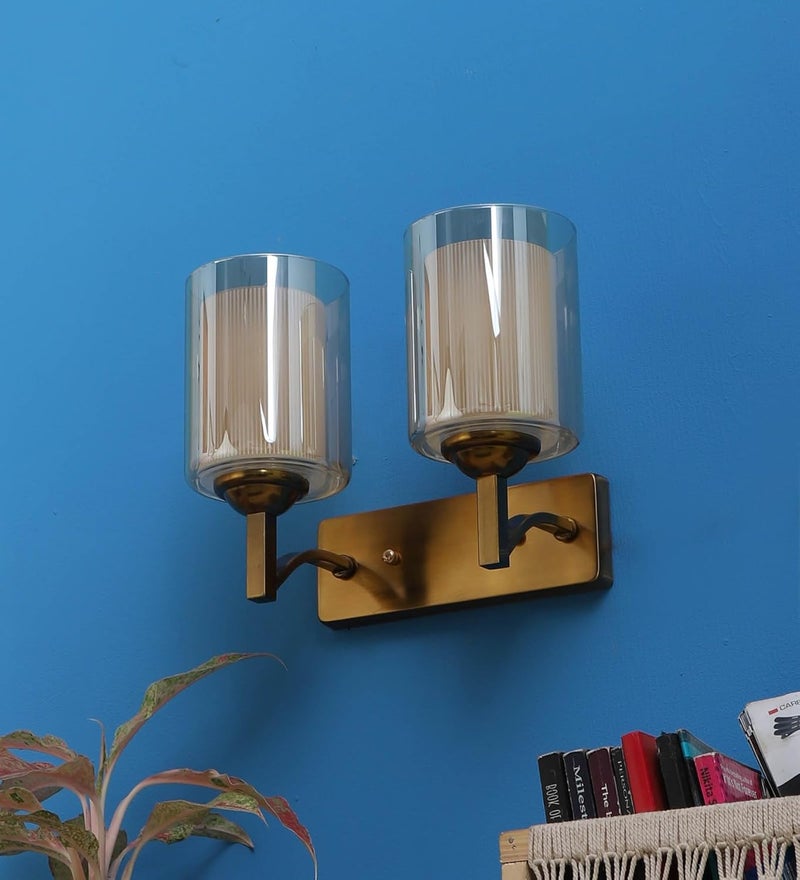 CORAL TREE Antique Brass Double Style Finish Wall Light for Indoor and Outdoor Home Decoration for Bedroom Bedside and Living Room Decoration Golden Double Style - Image 5