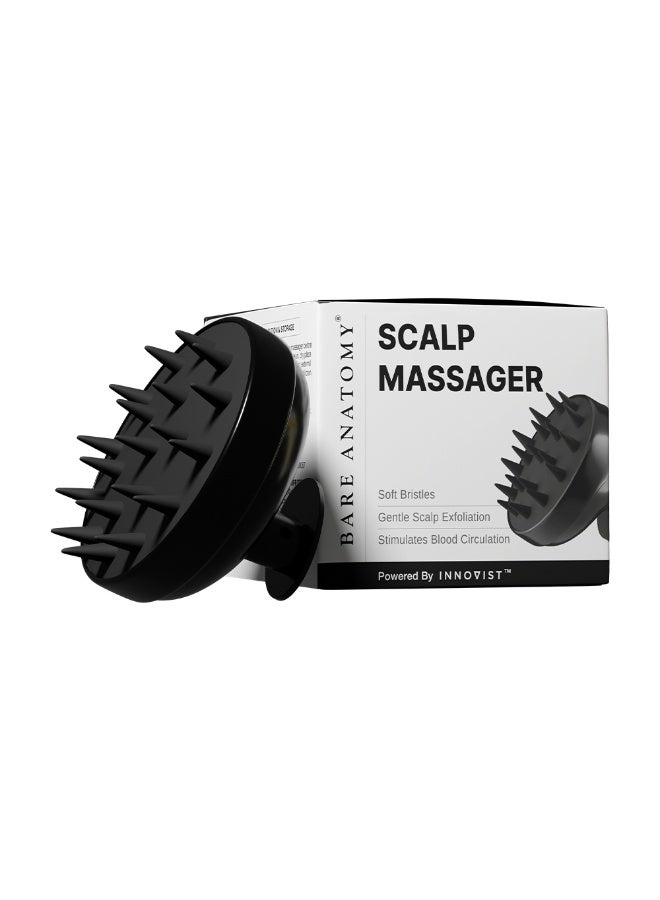 BARE ANATOMY Advanced Hair Growth Serum 30ml & Hair Scalp Massager Brush for Men & Women | Soft Silicon Bristles for Scalp Exfoliation Treatment | Cleans Flake & Product Buildup | Stimulates Scalp Circulation | All Hair & Scalp Types Bundle - Image 3
