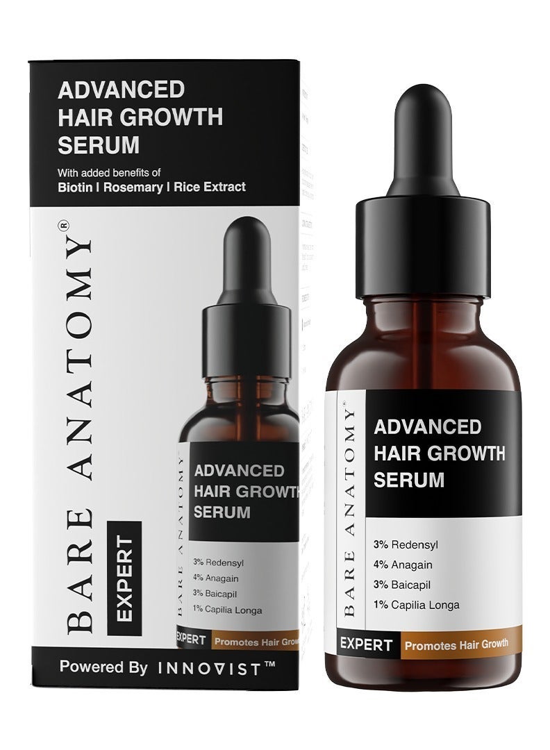 BARE ANATOMY Advanced Hair Growth Serum 30ml & Hair Scalp Massager Brush for Men & Women | Soft Silicon Bristles for Scalp Exfoliation Treatment | Cleans Flake & Product Buildup | Stimulates Scalp Circulation | All Hair & Scalp Types Bundle - Image 2