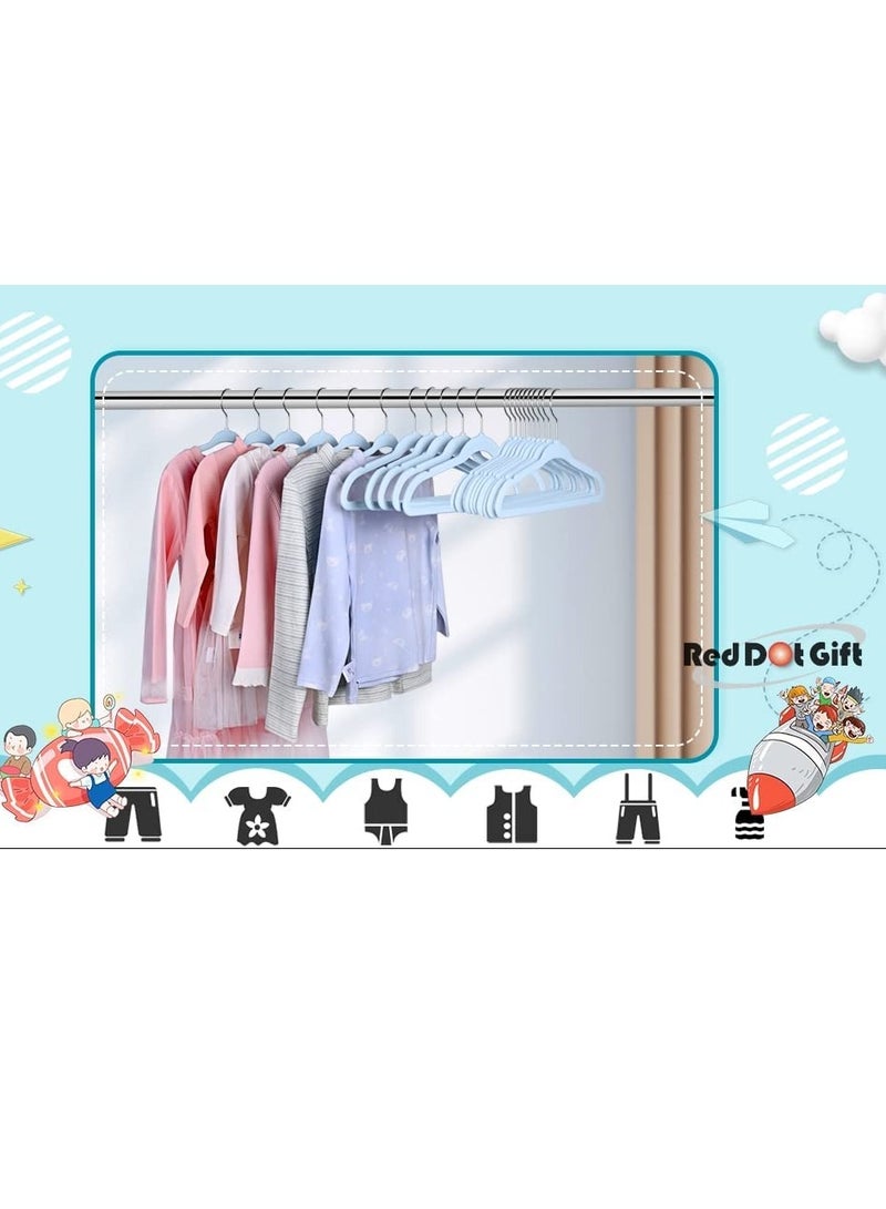Red Dot Gift 30-Pack Blue Velvet Kids Hangers - (35cm / 14 Inch) Premium Childrens Hangers for Closet, Ultra-Thin Cute Hangers Kids Clothes Hanger, Small Hangers for Kids Clothes  - Image 5