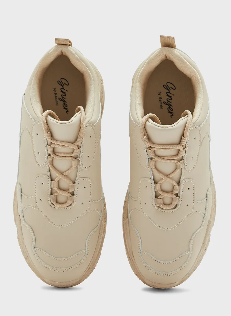 Ginger Tonal Pattern Lace Sneaker