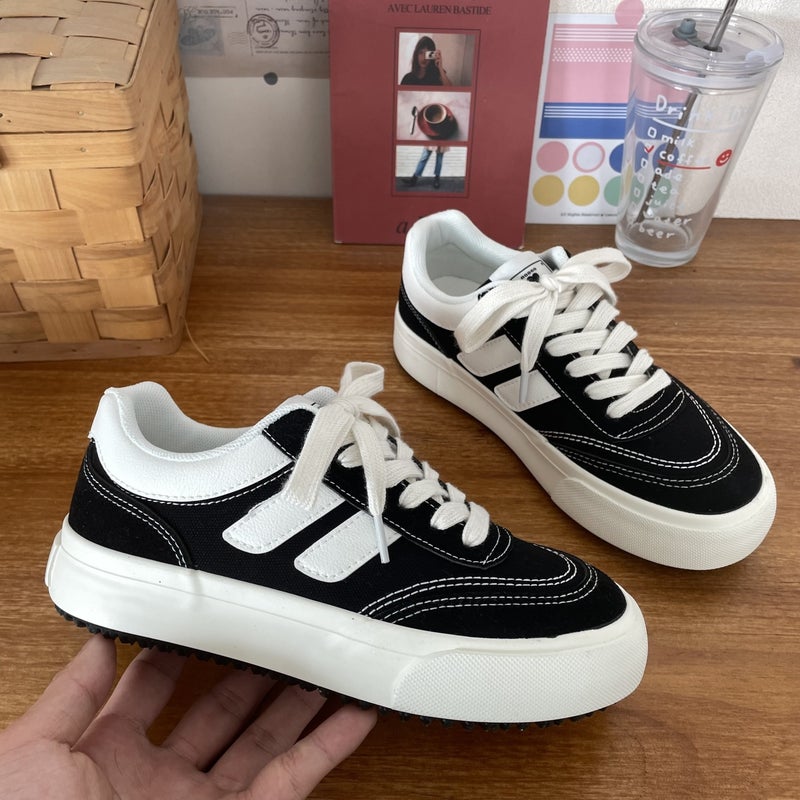 Unisex Flat Sole Casual Sneakers, Lightweight Breathable Low-top Sports Walking Shoes, Non-slip Wear-resistant Daily Athletic Footwear - Image 3