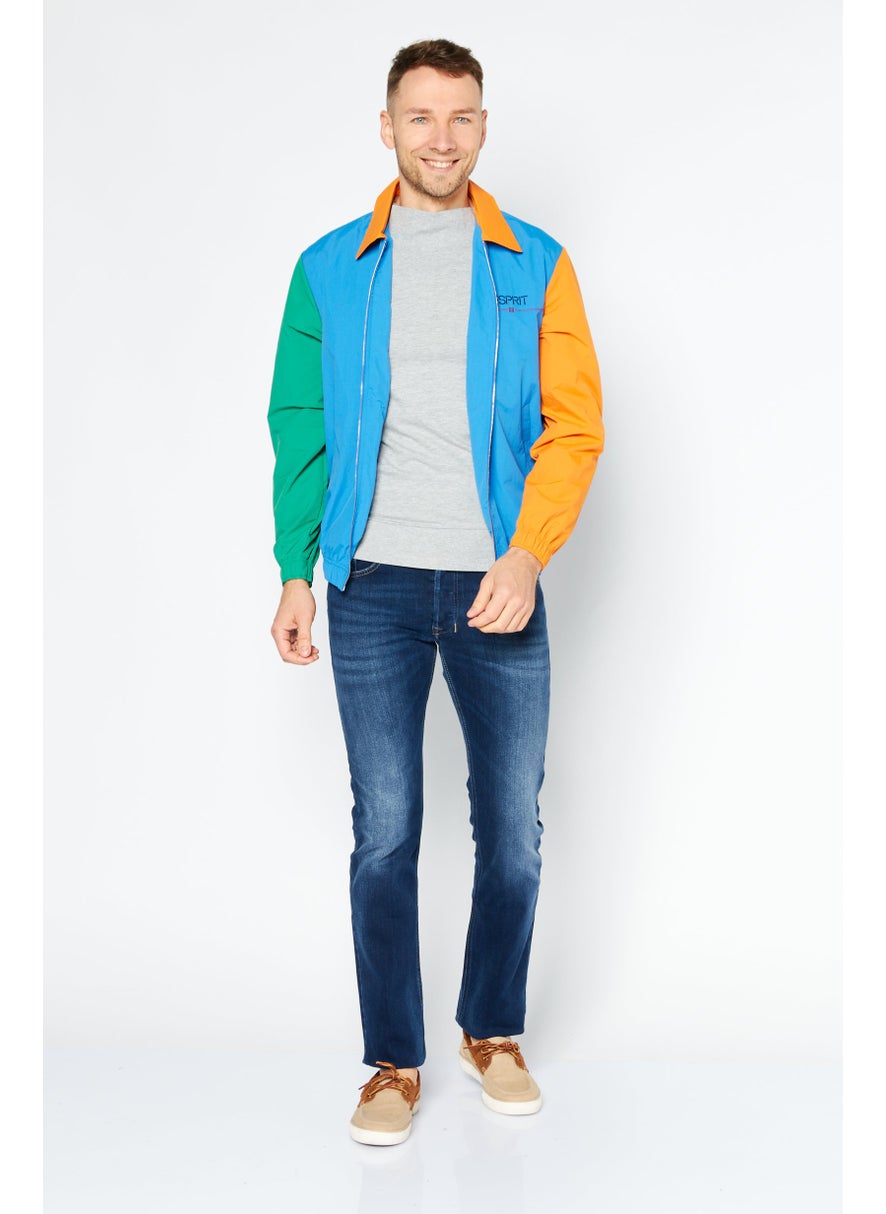 ESPRIT Men Brand Logo Windbreaker Jacket, Blue  - Image 2