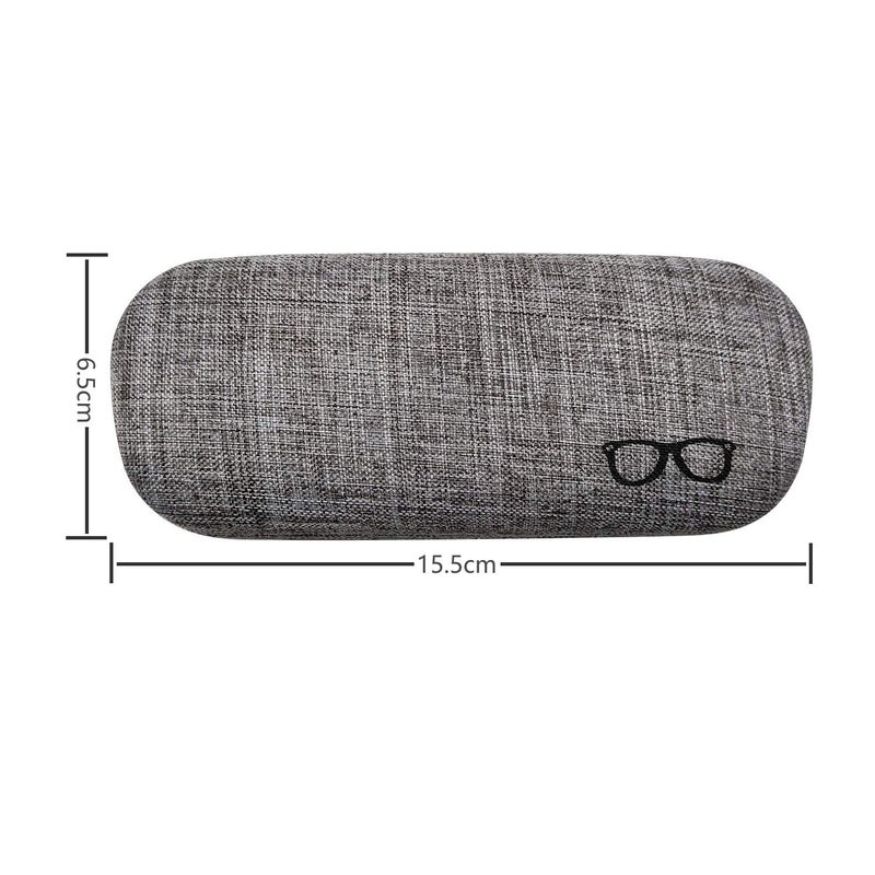 HSYMQ HSYMQ 3Pack Hard Shell Eyeglasses Case Protector Linen Fabrics Large Glasses Case Concise  - Image 4