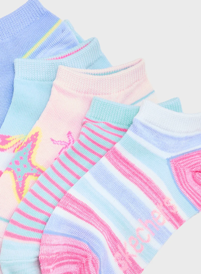 SKECHERS Kids 6 Pack Non Terry Socks