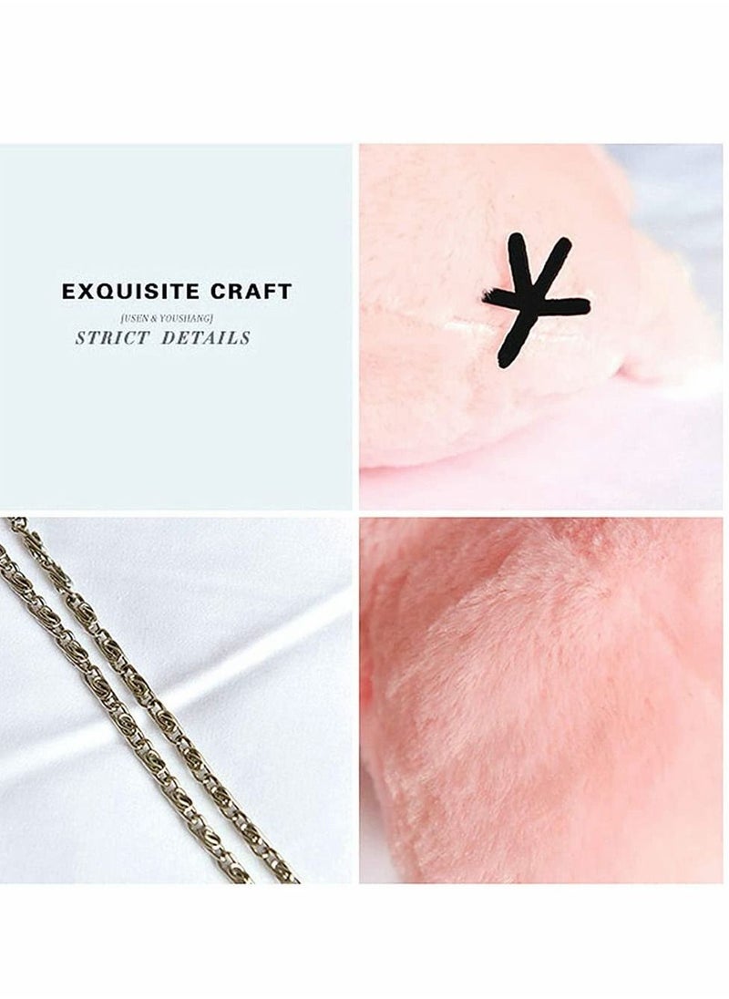 Excefore - Women Cute Plush Crossbody Bag, Cute Chick Purse Crossbody Fluffy Fur Coin Wallet Chain Pouch, Chic Small Shoulder Purse Cell Phone Wallet for Girls (Pink) - Image 1