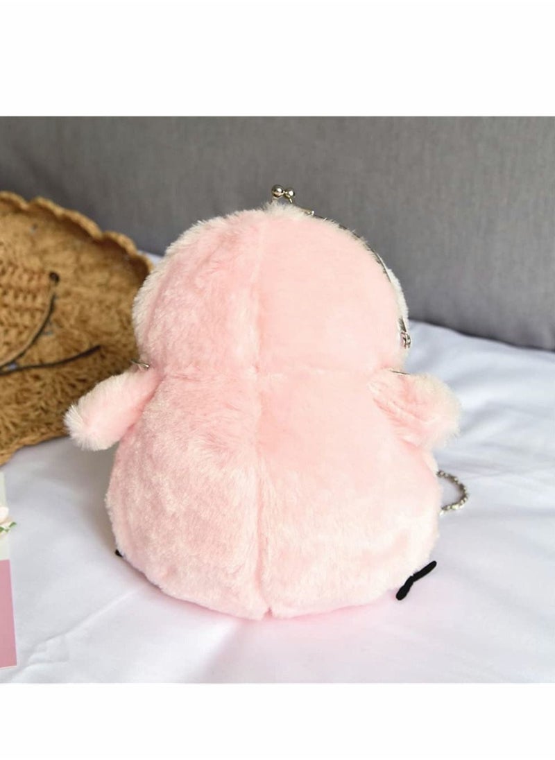 Excefore - Women Cute Plush Crossbody Bag, Cute Chick Purse Crossbody Fluffy Fur Coin Wallet Chain Pouch, Chic Small Shoulder Purse Cell Phone Wallet for Girls (Pink) - Image 1