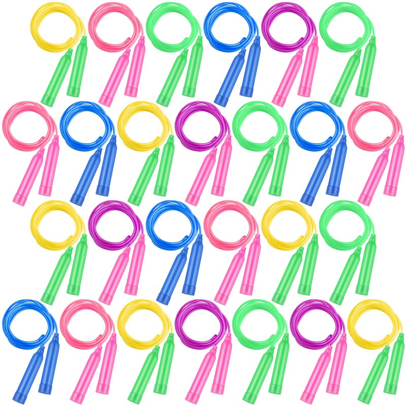 Elcoho 36 Packs Kids Jump Rope Set 7.3 Feet Adjustable Skipping Rope Colorful Kids Outdoor Jump Ropes For Kids Party Favors Outdoor Activity Birthday Reward Gift - Image 1