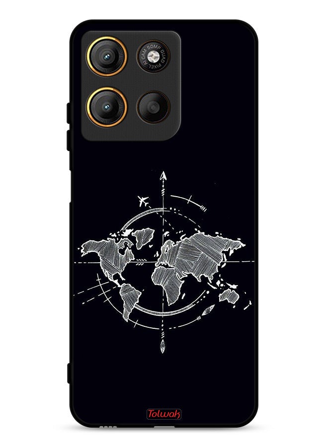 Tolwak Motorola Moto G15 Protective Case Cover Compass Art