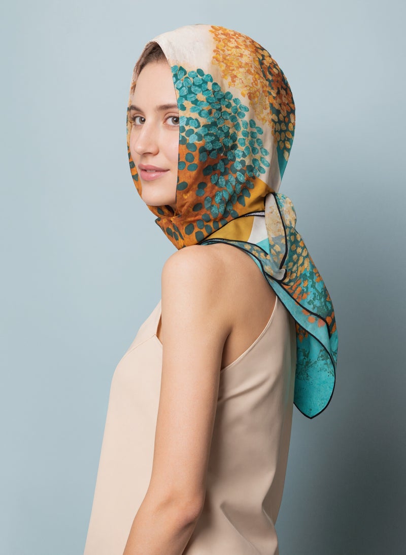 Women's 35 Inch Satin Silk Textured Scarf - Fashion Headband Sleep Wrap Square Scarf - Image 3