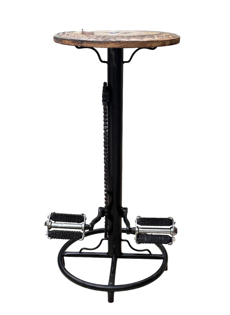 Wooden Twist - Industrial Bar Stool Vintage Coffee Kitchen Dining Island Chair with Bike Pedal Footrest - Extra Tall Seating - Image 1