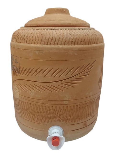 5 liter natural earthenware jar with lid
