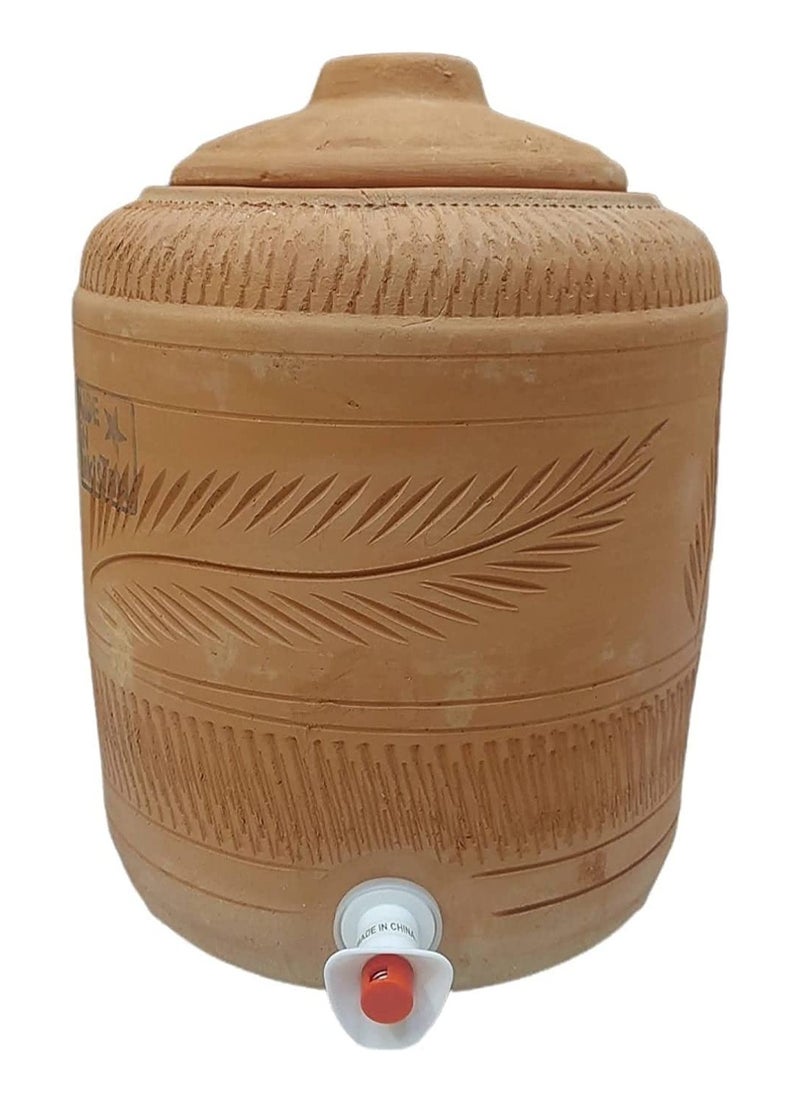 5 liter natural earthenware jar with lid