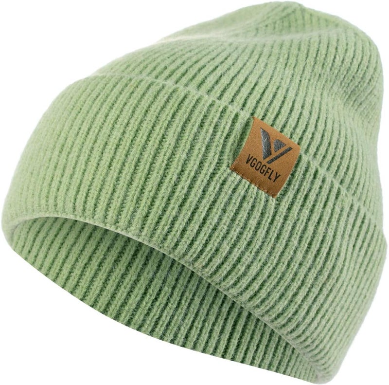 Vgogfly Beanie Men Slouchy Knit Skull Cap Warm Stocking Hats Guys Women Striped Winter Beanie Hat Cuffed Plain Hat - Image 1