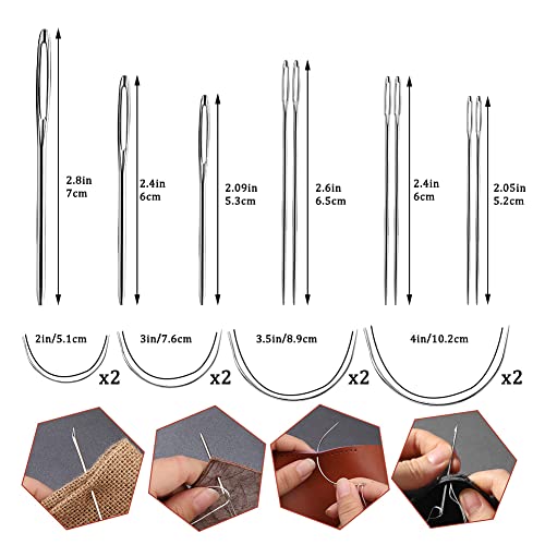 MORFEN Sewing Kit for Adults, 38 Pcs Heavy Duty Sewing Kit, Needle and Thread Kit with Hand Sewing Needles 8 Upholstery Thread, Upholstery Repair Kit for Carpet Canvas DIY Sewing Repair - Image 3