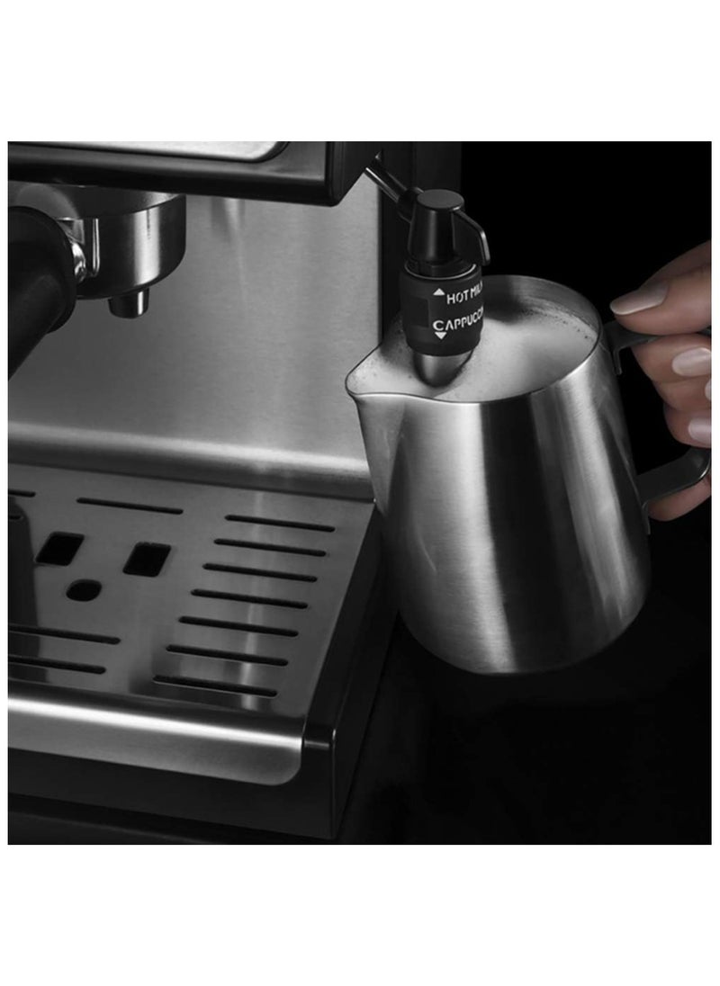 Folanry - Stainless Steel Milk Frothing Pitcher Espresso Steaming Pitchers, 12OZ/350ML Coffee Milk Frother Cup with Decorating Art Pen for Espresso Machines Latte Art(Matte Black) - Image 1