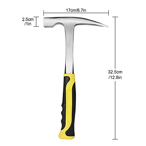 CertBuy 2 Pack Rock Pick Hammer With Non-Skid Handle, 12.8 Inch All Steel Geologist Hammer, Drop Forged Masonry Hammers, Geologist Hammers with Pointed Tip for Mining - Image 2