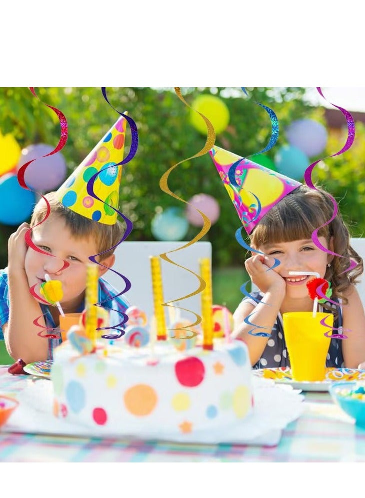 12 قطعة من زينة الحفلات متعددة الألوان المصنوعة من مادة البولي فينيل كلوريد الحلزونية المفردة لحفلات رمضان وعيد مبارك ورأس السنة الجديدة وحفلات الزفاف وأعياد الميلاد - Image 2