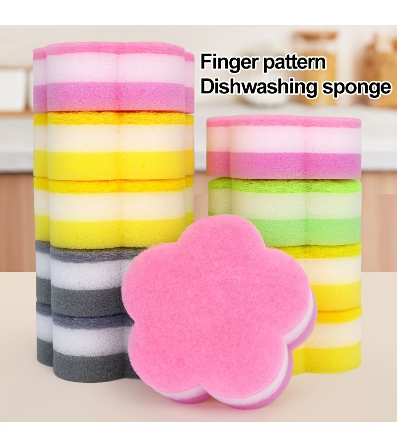24 Piece Color Set Creative Five Finger Flower Sponge Soft Grip Easy Clean - Image 1