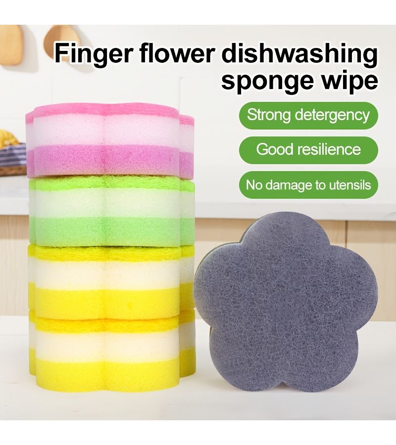 24 Piece Color Set Creative Five Finger Flower Sponge Soft Grip Easy Clean - Image 4