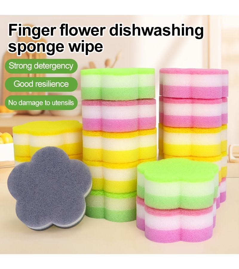 24 Piece Color Set Creative Five Finger Flower Sponge Soft Grip Easy Clean - Image 2