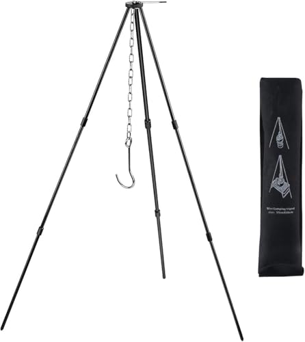 NewBEP Camping Dutch Oven Tripod Mini Adjustable Grill Cooker Campfire Grill Stand with Storage Bag for Outdoor Activities - Image 1
