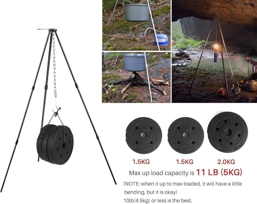 NewBEP Camping Dutch Oven Tripod Mini Adjustable Grill Cooker Campfire Grill Stand with Storage Bag for Outdoor Activities - Image 4