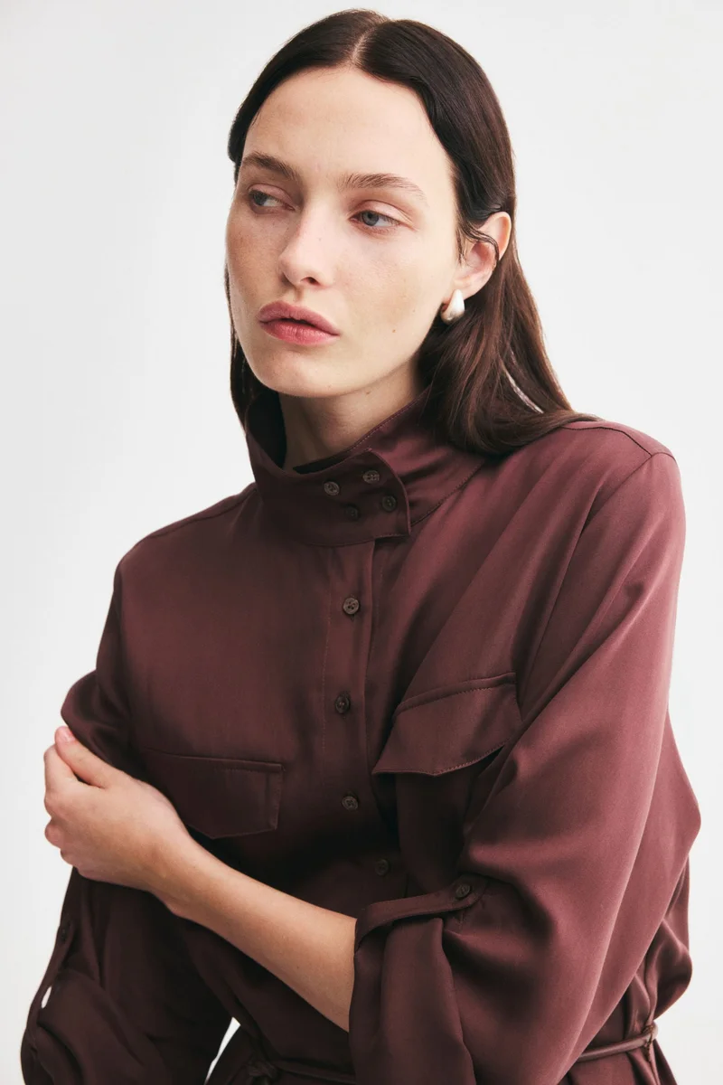 H&M  Funnel-collar shirt dress for Women | Best Price UAE