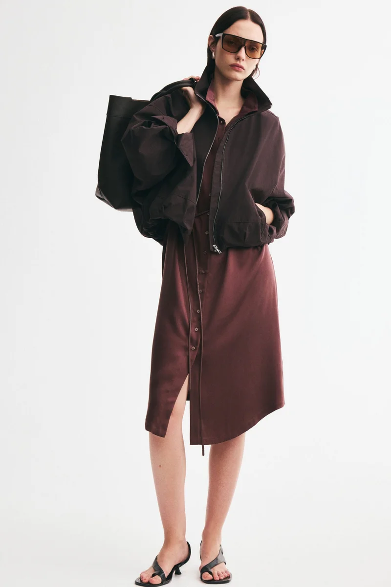 H&M  Funnel-collar shirt dress for Women | Best Price UAE