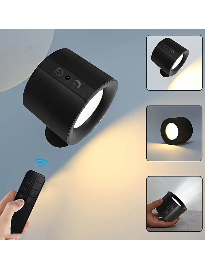Arabest Smart Lights,Wall Mounted Lights Rechargeable Battery Operated,Rechargeable 3 Color Temperatures Dimmable Magnetic 360° Rotation Cordless for Bedroom Reading Study Bedside (Black) - Image 2