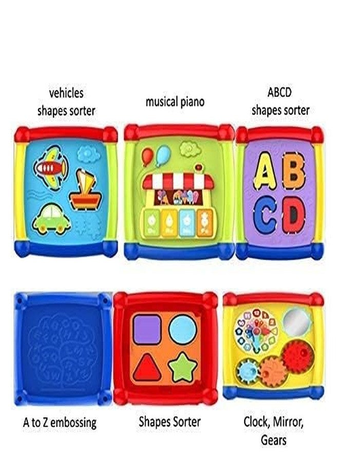Cable World Baby Toddler Activity Center Musical Activity Cube Play Learning Center Toy Interactive Educational Activity House Multi-Functions with Lights Sounds (Small 6 in 1 Cube) - Image 4